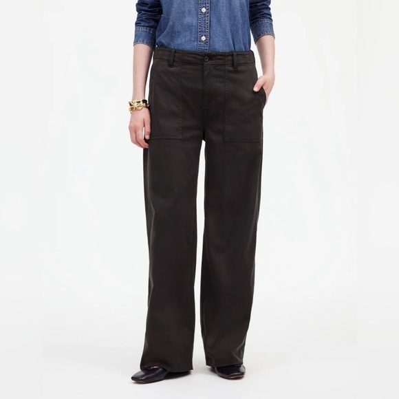 NEW Madewell Low-Slung Baggy Utility Pants in Almost Black, 4-Pockets, Size 27 - Picture 5 of 16